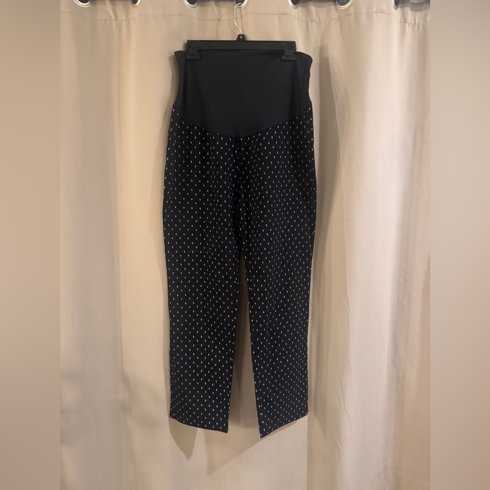 Great Expectations Maternity Black and White Polka Dot Pants